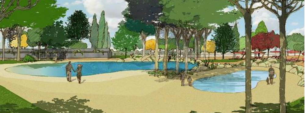 Recreación de cómo será la playa de Leganés. Fuente: Ayuntamiento de Leganés Recreación de cómo será la playa de Leganés. Fuente: Ayuntamiento de Leganés