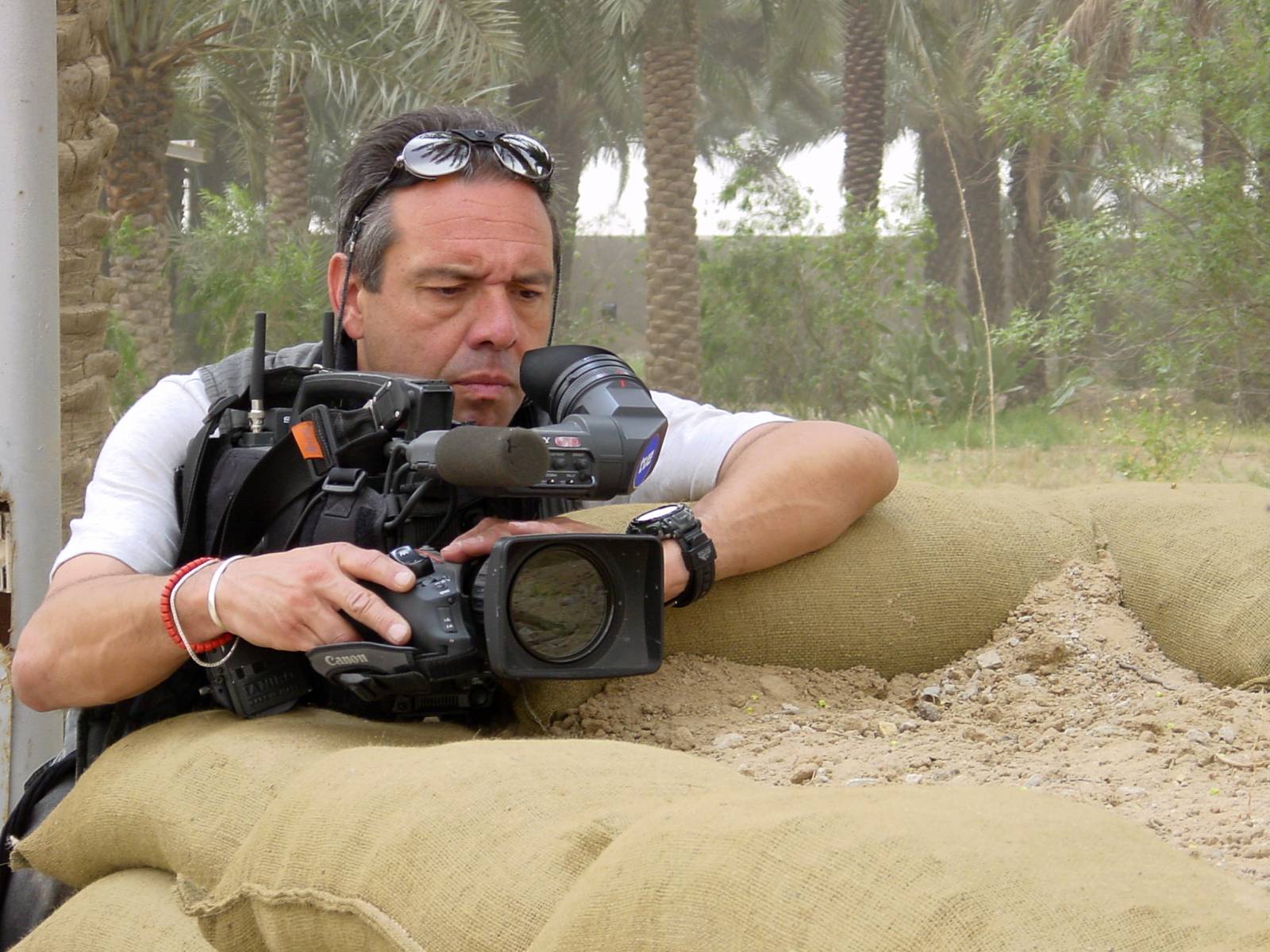 Irak 2008 Francisco Magallón, trabajando para TVE en la guerra de Irak (2008). Foto por: Francisco Magallón