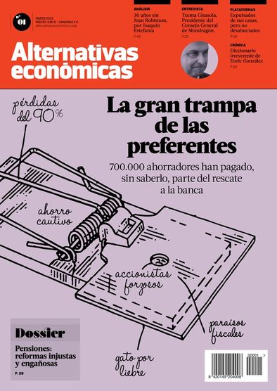 Portada del primer número de Alternativas Económicas Portada del primer número de Alternativas Económicas