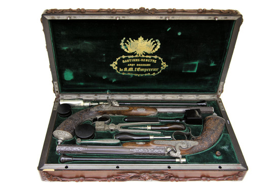 Las pistolas de duelo de Enrique de Borbón. Foto: Turismocastillalamancha.com Las pistolas de duelo de Enrique de Borbón. Foto: Turismocastillalamancha.com