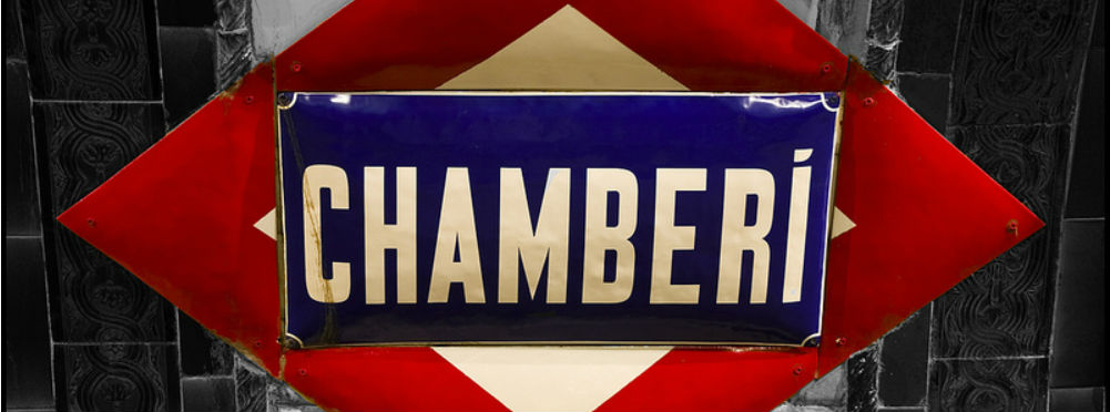 El metro de Chamberí Señal del metro de Chamberí
