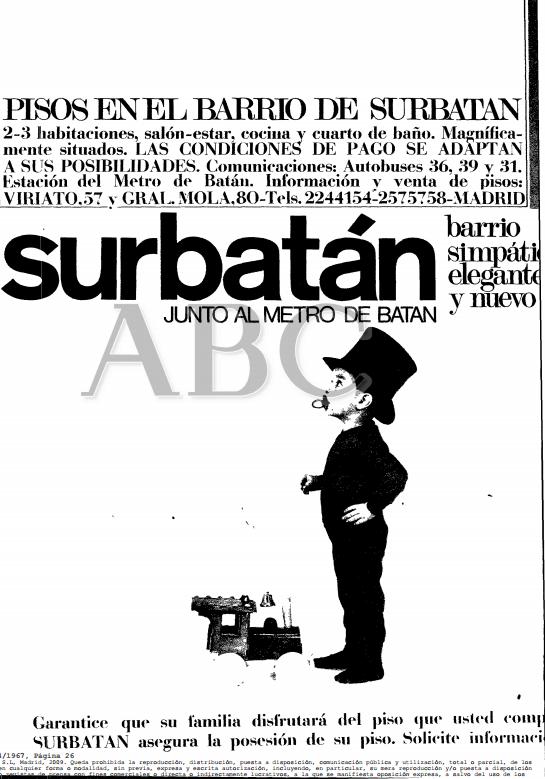 Publicidad de Batán publicada en ABC en 1967