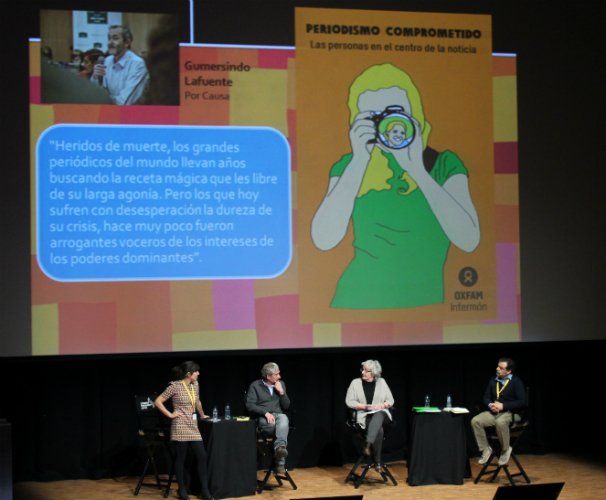 Lucila Rodríguez-Alarcón, Enric González, Soledad Gallego-Díaz y Carlos Dada. Foto: N. Mira