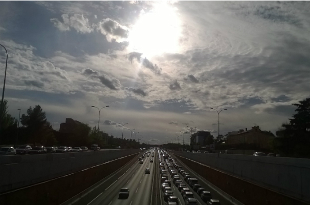La A-2 desde Canillejas una tarde bucólica