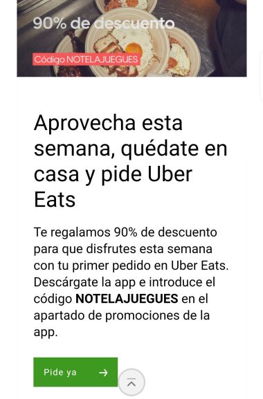 Polémica promoción de Uber eats para nuevos usuarios durante el coronavirus